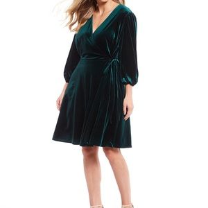 Hunter Green Tahari Wrap Dress